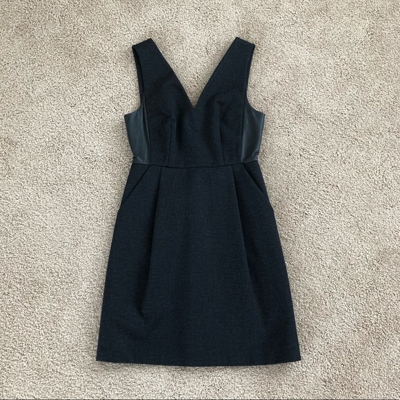 Madewell Leather-Inset Ponte Dress - Picture 3 of 8